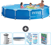 Paquete de piscina - intex - alrededor - 366x366x76 cm + accesorios cb127