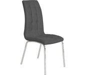 Pack de 4 sillas de comedor alepo salón en tapizado gris con robusta con patas cromadas