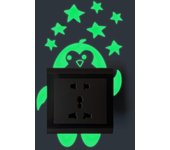Pegatinas de pared brillan en la oscuridad vinilo decorativo para enchufe o interruptor de pinguino pegatinas animales fluorescentes láminas luminosas