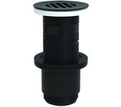 Desagüe universal para fregadero de flujo libre, h. 100 mm, abs negro, espaciador negro