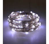 Guirnaldas de luces solares, 10 m, 100 led, 8 modos, adecuadas para árbol de navidad, jardín, decoración de balcón, blanco frío