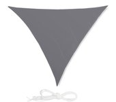 Relaxdays toldo vela triangular, impermeable, protección rayos uv, con cuerdas para tensar, 6x6x6m, gris