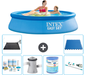 Paquete de piscina - intex - alrededor - 244x244x61 cm + accesorios a425