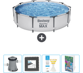 Paquete de piscina - bestway - alrededor - 305x305x76 cm + accesorios cb94