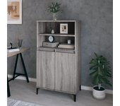 Aparador alto | aparador de comedor | armario de cocina de madera contrachapada gris sonoma 60x36x110 cm cfw57019