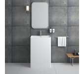 Lavabo rectangular tipo tótem, exento blanco mate - diosso