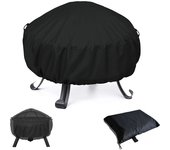 Cubierta redonda impermeable para pozo de fuego para barbacoa, cubierta para pozo de fuego para parrilla de barbacoa de tela oxford 210d, 122x46 cm