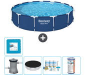 Paquete de piscina - bestway - alrededor - 396x396x84 cm + accesorios cb12