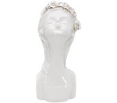 Jarrón decorativo cara 33, porcelana, blanco, epikasa