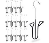 15 perchas para zapatos, organizadores colgantes antideslizantes, hierro y pvc, 33,5x14x4 cm, negro