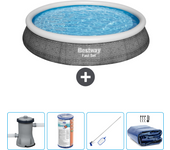 Paquete de piscina - bestway - alrededor - 396x396x84 cm + accesorios cb57
