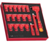 Tengtools 285230108 juego de llaves de vaso aisladas tedv3818 - eva 18 piezas