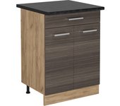 Vicco mueble bajo de cocina r-line, gris noble, 60 cm con cajón, et antracita