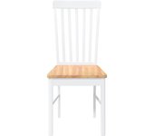 Pack 2 uds sillas de comedor | silla de cocina madera maciza de caucho blanco cfw34660