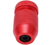 Collar de tope de taladro ajustable de aleación de aluminio, anillo interior de nailon antideslizante rojo, collar de tope de taladro para carpintería