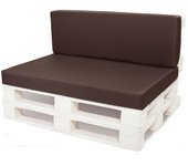 Conjunto de cojines para palets 120x60 asiento y respaldo 120x40cm/ cojines planos marrón/ cojines de jardin/ para interior y exterior