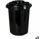 Cubo para la basura dem hop negro 70 l (3 unidades)