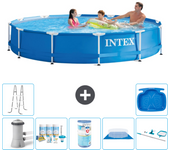 Paquete de piscina - intex - alrededor - 366x366x76 cm + accesorios a1749