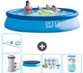 Paquete de piscina - intex - alrededor - 396x396x84 cm + accesorios a1077