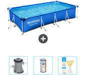 Paquete de piscina - bestway - rectángulo - 400x211x81 cm + accesorios cb50