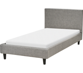 Beliani cama con somier gris claro 90 x 200 cm fitou