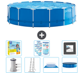 Paquete de piscina - intex - alrededor - 457x457x122 cm + accesorios cb49