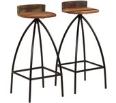 Vidaxl taburetes de cocina 2 unidades madera maciza reciclada