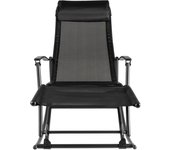 Silla mecedora de jardín acero y textilene negro