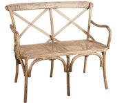 Biscottini sofá harmonie de exterior - madera maciza de fresno - banco de jardín country cross - acabado nogal claro - banco para balcón 2 plazas