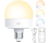 Lámpara de disco led recargable con 3 temperaturas de color y control remoto portalámparas e26/e27