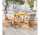 Juego de comedor de jardín 5 piezas，conjunto de comedor de exterior，conjunto de jardín madera maciza de acacia cfw205676