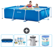 Paquete de piscina - intex - rectángulo - 220x150x60 cm + accesorios a2