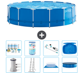 Paquete de piscina - intex - alrededor - 457x457x122 cm + accesorios a1814
