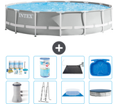 Paquete de piscina - intex - alrededor - 457x457x107 cm + accesorios a2242
