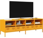 Maison exclusive - mueble para tv acero laminado en frío amarillo 135x39x43,5 cm