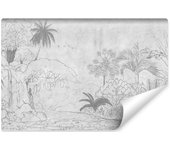 Vlieseline vintage plantas tropicales foto papel pintado para habitación 315cm x 210cm