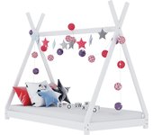 Estructura de cama infantil blanco madera maciza de pino 90 x 200 cm