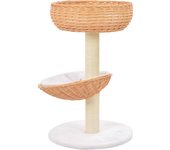 Rascador para gatos con poste de sisal madera natural de sauce
