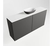 Mondiaz fowy 100cm mueble fondo reducido dark grey. con lavabo sobre mueble poole posición centro 1 orificio dark grey