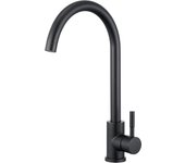 Lovhaus grifo de cocina giratorio de 360°, mezclador monomando color negro, grifo para fregadero de acero inoxidable, con caño alto