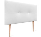 Dhome cabecero de tela aqualine pro con patas cabeceros cabezal tapizado cama lujo (blanco, 105cm)