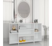 Aparador | aparador de comedor | armario de cocina de madera contrachapada blanco 120x30x75 cm cfw69869