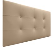 Dhome cabecero de cama acolchado capitoné 8cm de grosor. cabezal tapizado polipiel cabeceros de cama matrimonio e individual (marrón claro, 105cm)