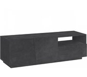 Aiace mueble tv, aparador bajo de salón con 2 puertas, base para mueble de televisión, 100% made in italy, 150x43h46 cm, pizarra