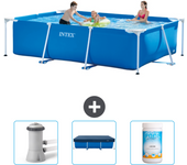 Paquete de piscina - intex - rectángulo - 300x200x75 cm + accesorios cb75