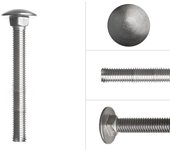 Tornillos carroceros de acero inoxidable m12 x 100 mm - 25 unidades