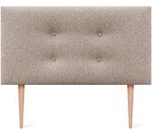 Dhome cabecero de tela aqualine pro con 2 hileras de botones y patas cabezal tapizado cama lujo (arena, 105cm)