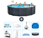Paquete de piscina - intex - alrededor - 478x478x124 cm + accesorios a2742