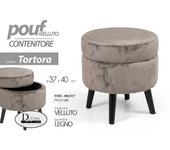 Puf contenedor gris tórtola que se puede abrir 37 x 40 h
