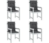 Cojines silla respaldo bajo 4 ud tela gris antracita melange v1048 100 x 50 x 4 cm / antracita